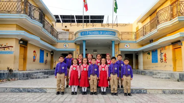 Children at school gate